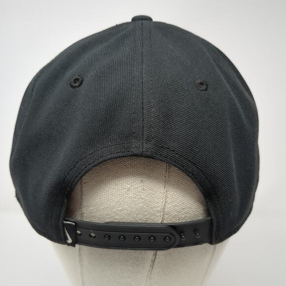 Nike Swoosh Snapback Hat Black One Size Embroidered Logo Adjustable - Picture 6 of 10